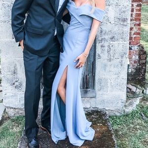 Gorgeous cloudy blue bridesmaid, black tie, or prom dress